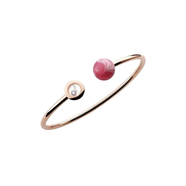 Happy Diamonds Open Round Black Diamond And Rhodochrosite Bangle - 1